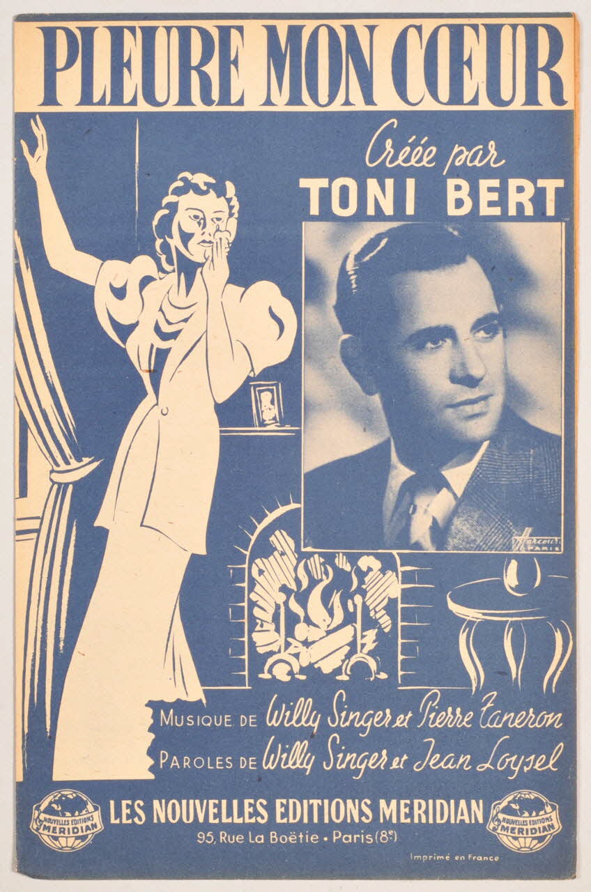 Pierre Taneron ; Willy Singer ; Jean Loysel ; Toni Bert ; Méridian, Les Nouvelles éditions; chanson petit format Paris 8ème 1946 1966.144.91 Photo