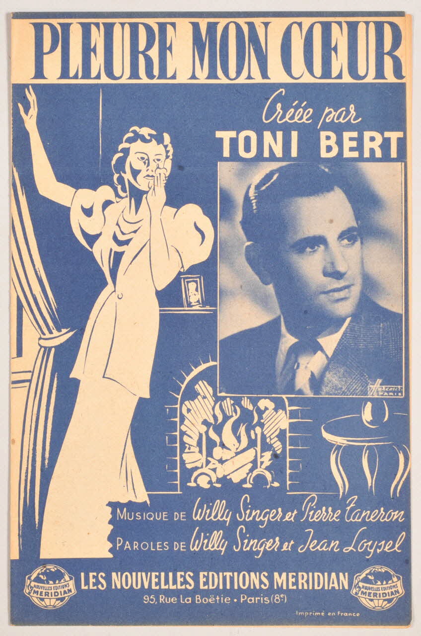 Pierre Taneron ; Willy Singer ; Jean Loysel ; Toni Bert ; Méridian, Les Nouvelles éditions; chanson petit format Paris 8ème 1946 1966.144.94 Photo