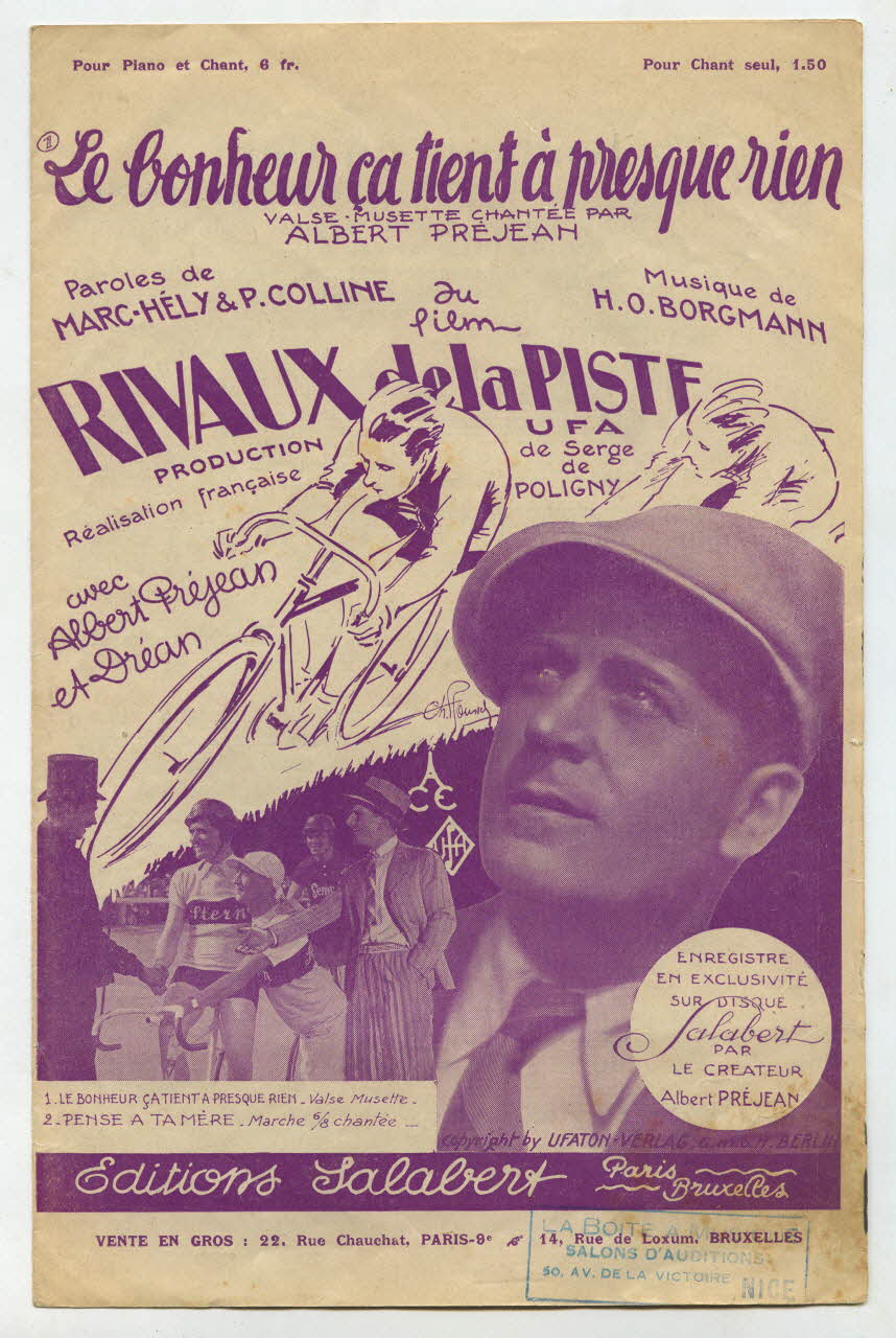 Paul Colline ; Marc Hély ; H.O. Borgmann ; Albert Préjean ; Serge De Poligny ; Francis F. Salabert ; Laroche, (S.A.); chanson petit format Île-de-France, France 1932 1966.147.5 Photo