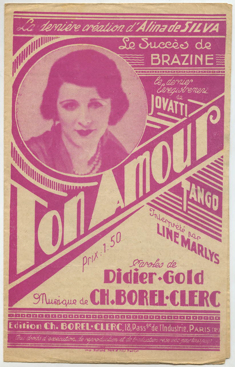 Charles Borel-Clerc ; Didier Gold ; Alina De Silva chanson petit format 1930 1966.148.61 Photo