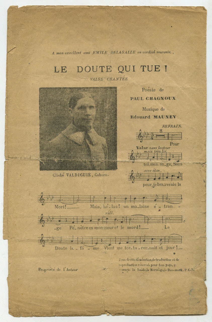 Edouard Mauney ; Paul Chagnoux ; L Ghidone chanson petit format Île-de-France, France 1917 1966.151.5 Photo