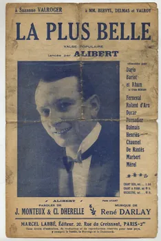 Claude Dherelle ; J. Monteux ; René Darlay ; Henri Alibert ; Labbé chanson petit format Île-de-France, France 1927 1966.153.19 Photo