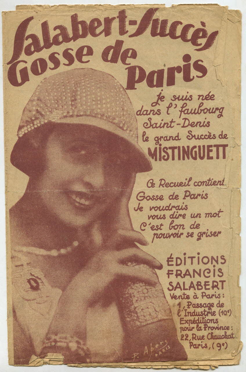 Henri Varna ; Léo Fils Lelièvre ; Charles-Louis Pothier ; Lima ; Louis Lemarchand ; René Sylviano ; C. Oberfeld ; Mistinguett ; Francis F. Salabert chanson petit format Île-de-France, France 1929 1966.153.28 Photo