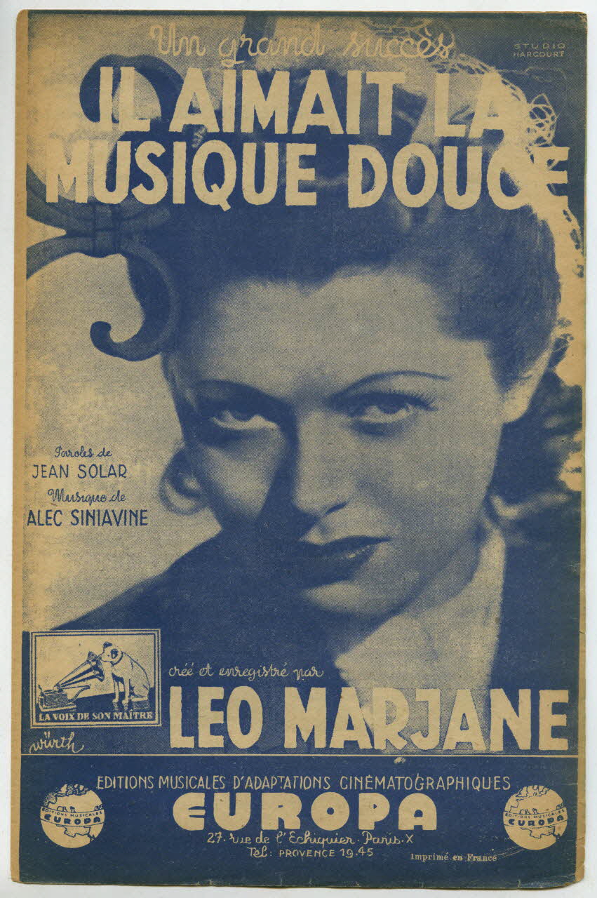 Alec Siniavine ; Jean Solar ; Léo Marjane ; Europa chanson petit format Paris 10ème 1943 1966.154.14 Photo
