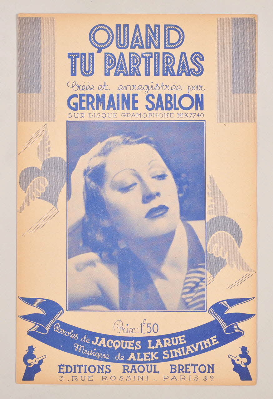 Alec Siniavine ; Jacques Larue ; Germaine Sablon ; Raoul Breton chanson petit format 1935 1966.154.16 Photo