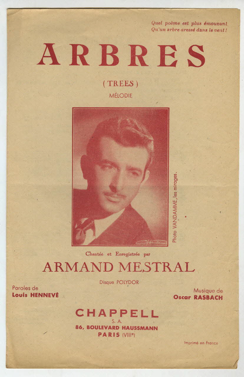 chanson petit format 1966.156.13 Photo