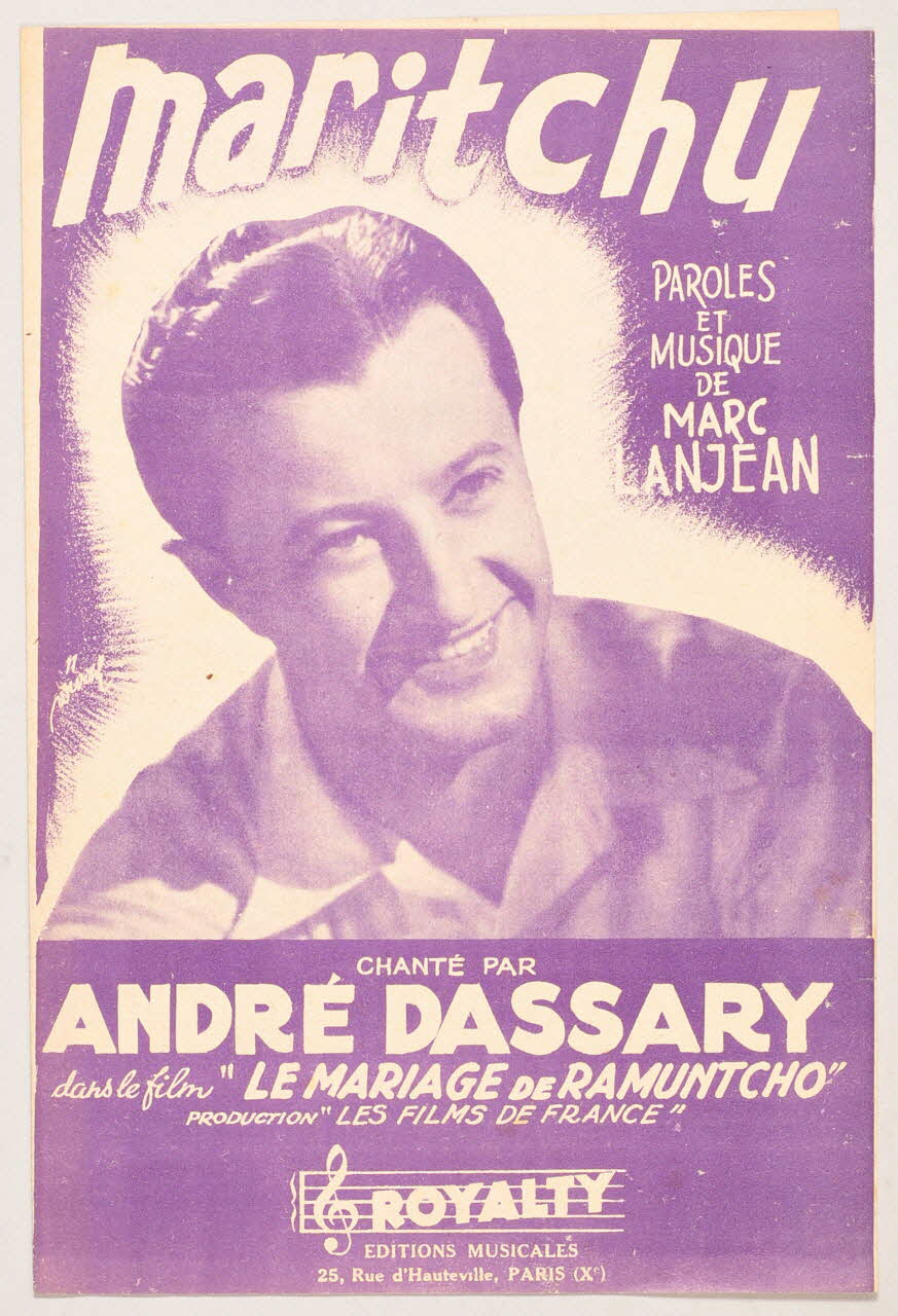 Marc Lanjean ; André Dassary ; Royalty; chanson petit format 1947 1966.156.26 Photo