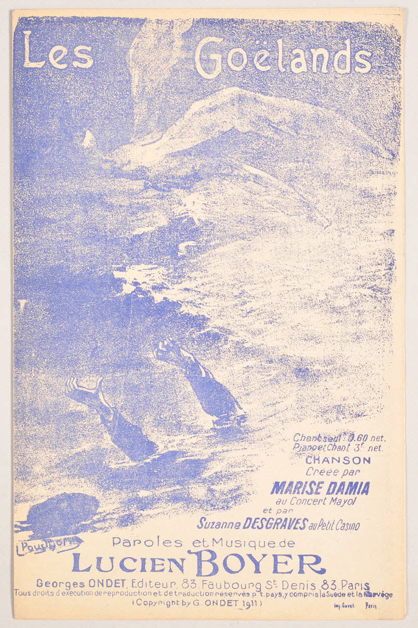 Lucien Boyer ; Damia ; Suzanne Desgraves ; Georges Ondet ; Honoré Pion chanson petit format 1911 1966.157.1 Photo