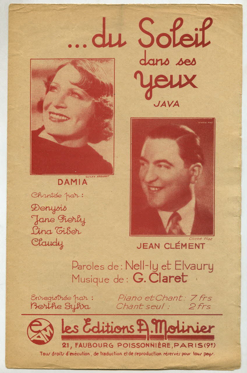 chanson petit format 1966.157.12 Photo