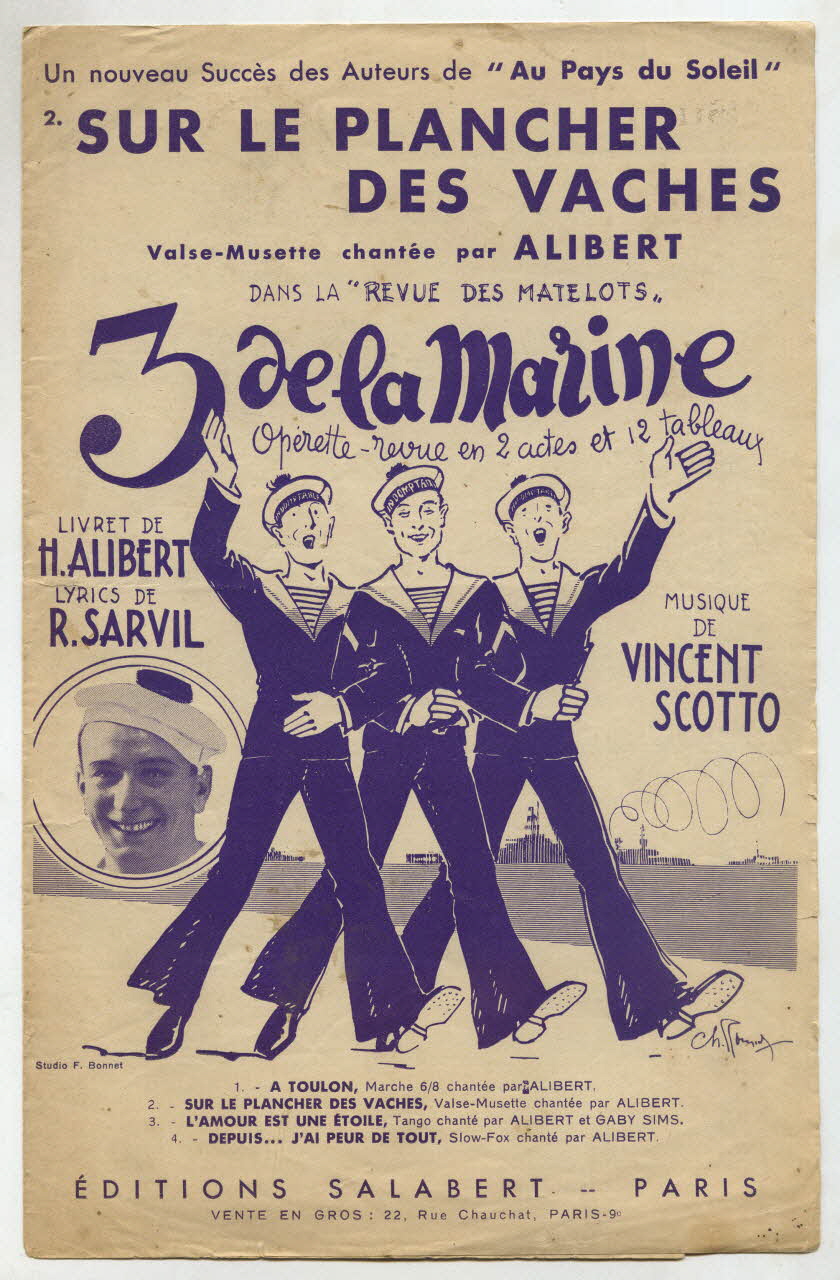 René Sarvil ; Henri Alibert ; Vincent Scotto ; Salabert chanson petit format Île-de-France, France 1934 1966.158.100 Photo