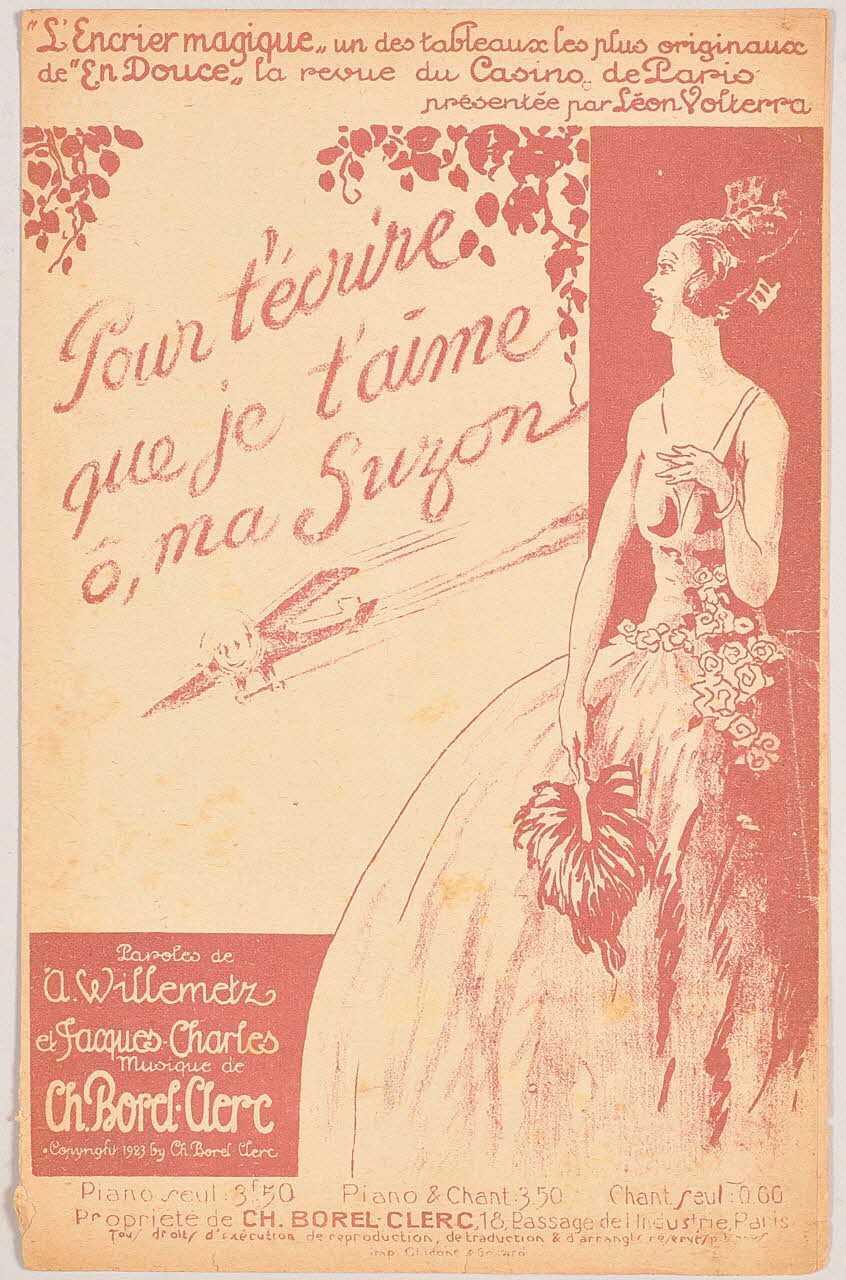 Jacques Charles ; Albert Willemetz ; Charles Borel-Clerc chanson petit format Île-de-France, France 1923 1966.158.200 Photo