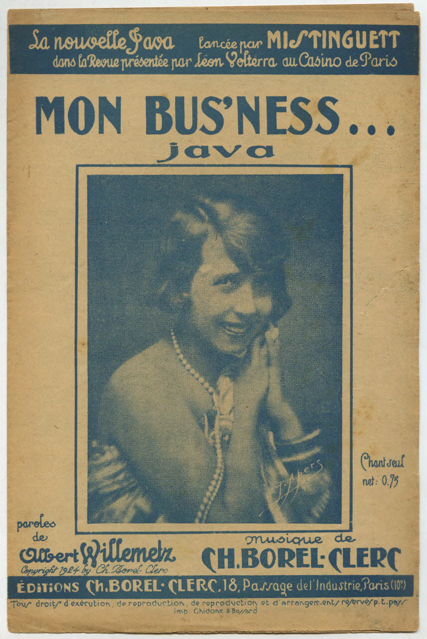 Charles Borel-Clerc ; Albert Willemetz ; Mistinguett chanson petit format Île-de-France, France 1924 1966.158.208 Photo