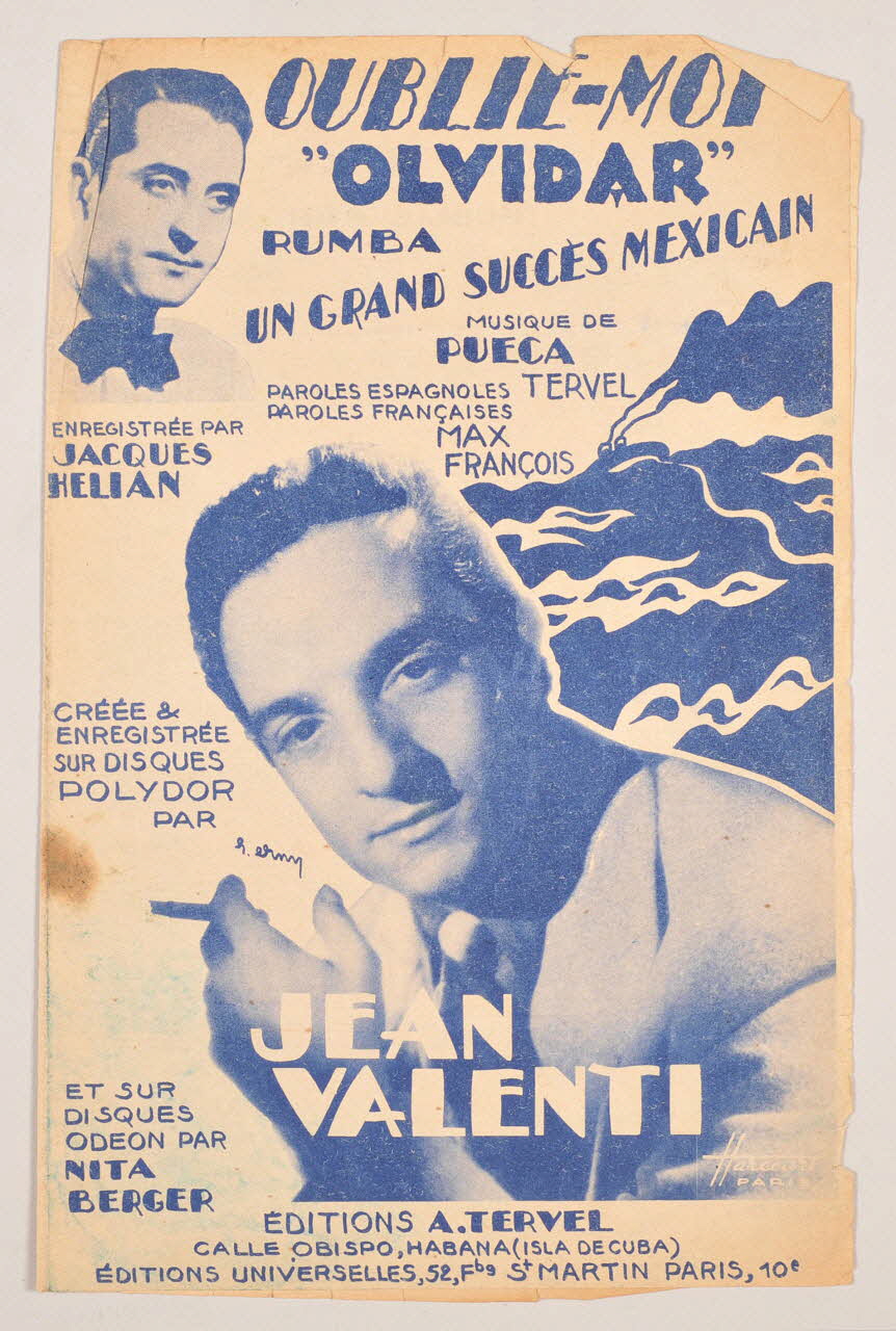 Max François ; Tervel ; Pueca ; Jacques Hélian ; Jean Valenti ; Les Editions Universelles; chanson petit format Île-de-France, France 1945 1966.158.263 Photo