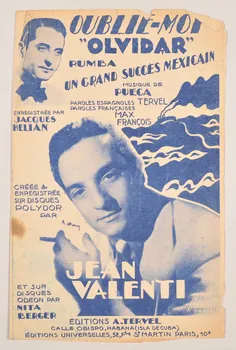 Max François ; Tervel ; Pueca ; Jacques Hélian ; Jean Valenti ; Les Editions Universelles; chanson petit format Île-de-France, France 1945 1966.158.263  Photo