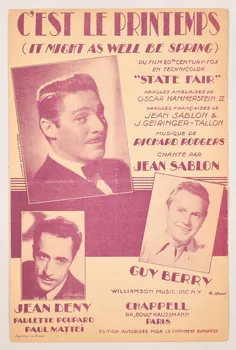 J. Geiringer-Tallon ; Jean Sablon ; Richard Rodgers ; Chappell S.A.; chanson petit format Île-de-France, France 1945 1966.158.272 Photo