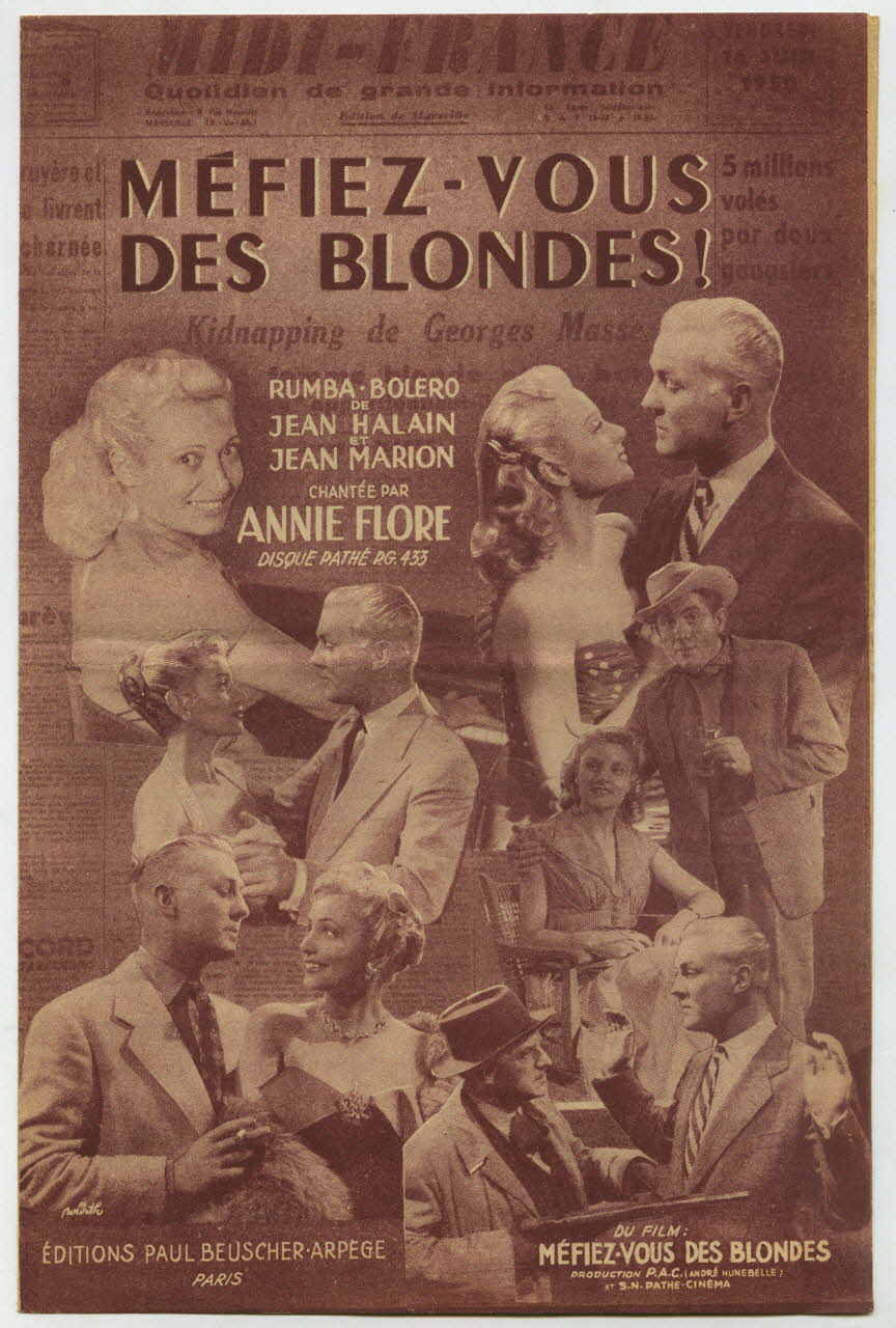 Jean Marion ; Jean Halain ; Anny Flore ; Paul Beuscher ; Arpège; chanson petit format 1950 1966.159.6 Photo