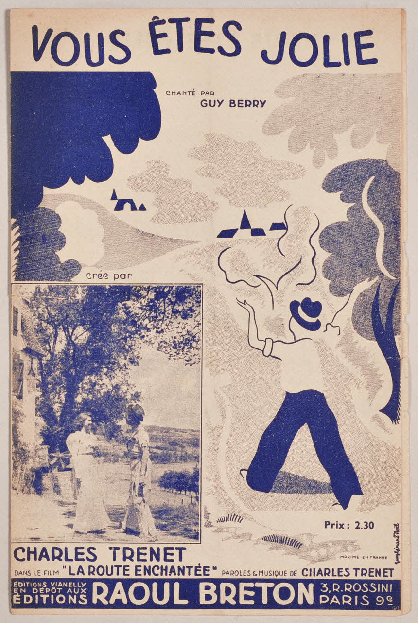 Charles Trénet ; Guy Berry ; Raoul Breton chanson petit format Paris 9ème 1939 1966.160.15 Photo