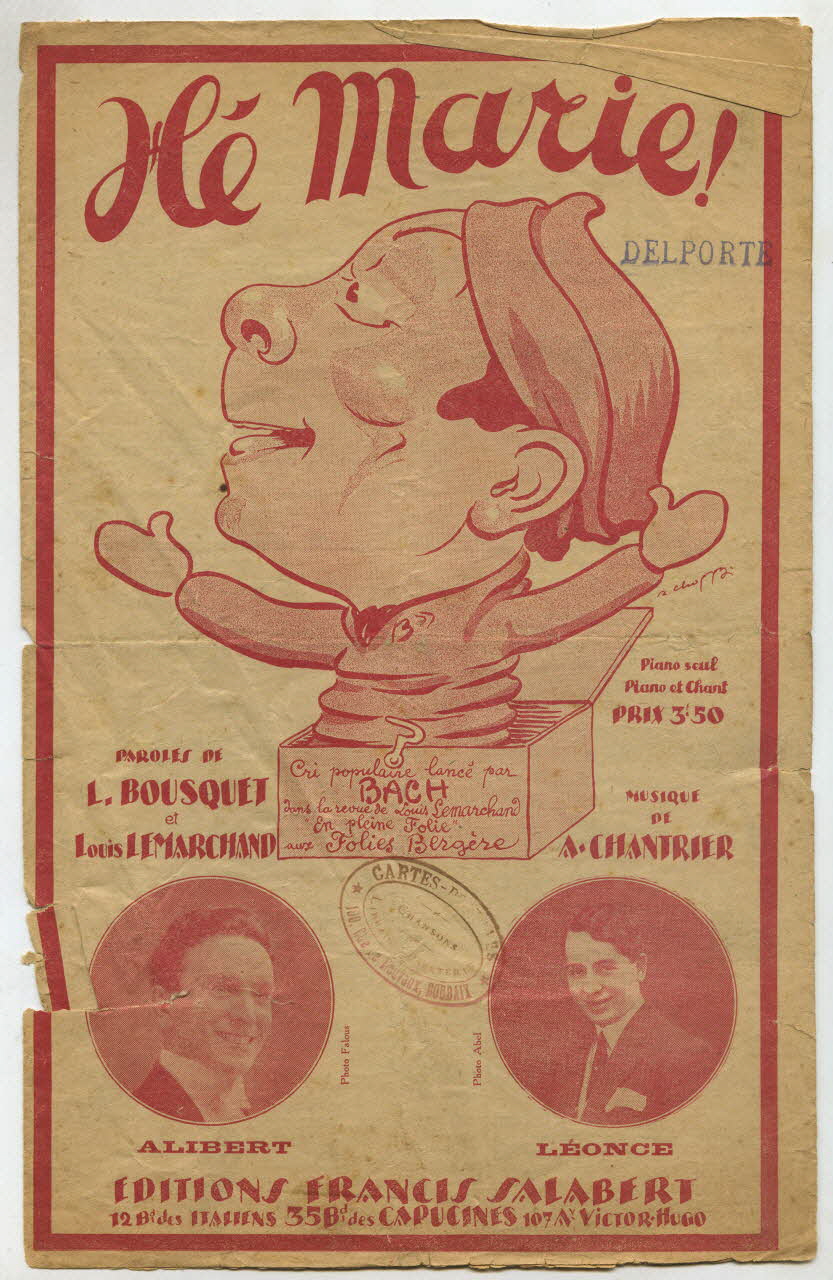 Louis Lemarchand ; Louis Bousquet ; Albert Chantrier ; Henri Alibert ; Léonce ; Francis F. Salabert chanson petit format Île-de-France, France 1923 1966.162.10 Photo