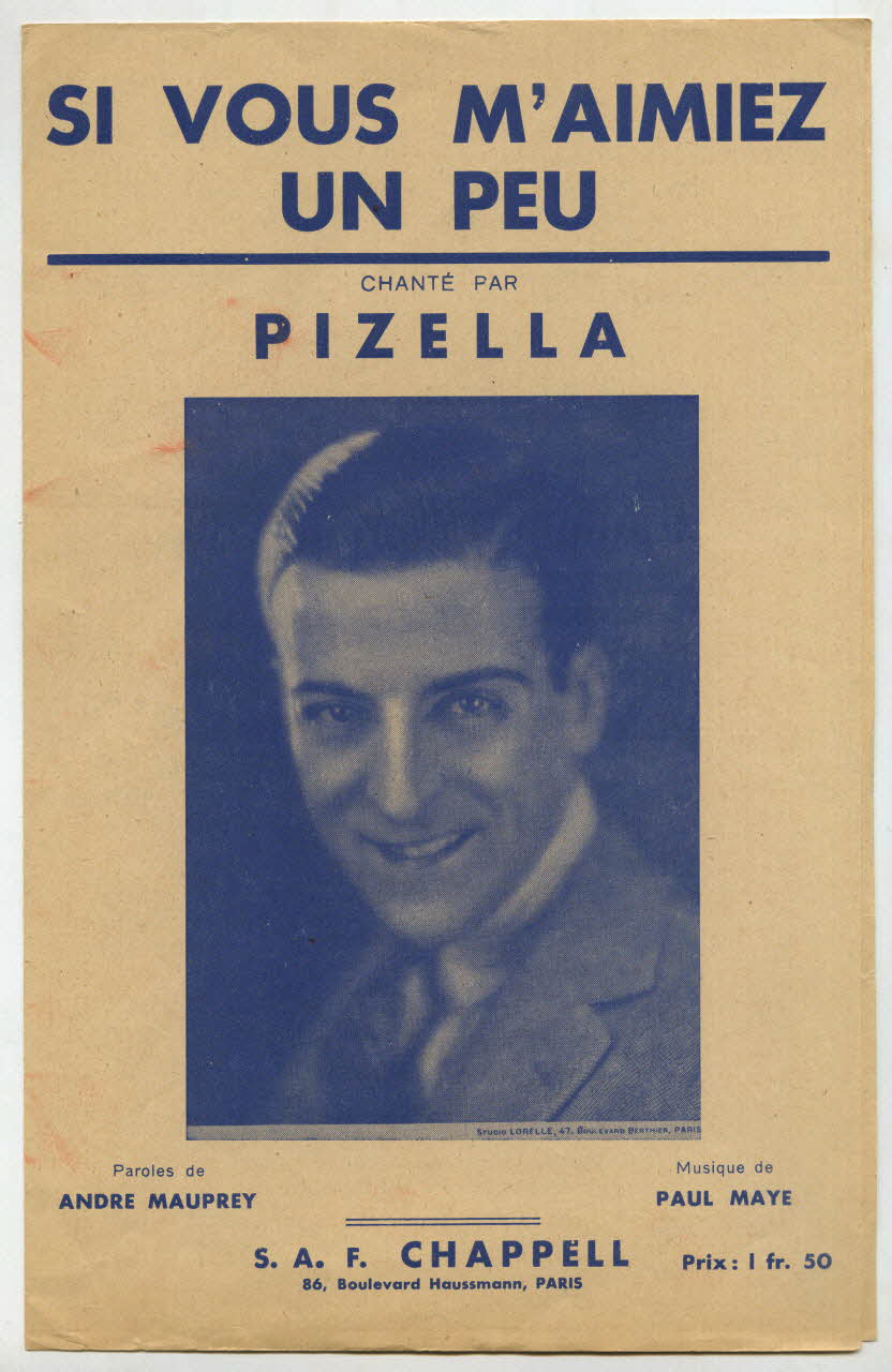 Paul Mayé ; André Mauprey ; Pizella ; Chappell; chanson petit format 1931 1966.170.5 Photo