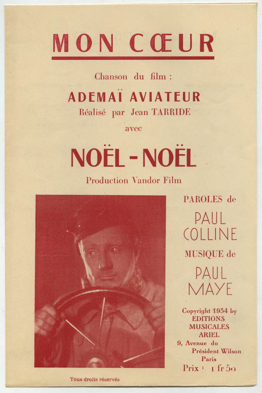 Paul Mayé ; Paul Colline ; NoëL-NoëL ; Editions Musicales Ariel; chanson petit format Île-de-France, France 1934 1966.170.6 Photo