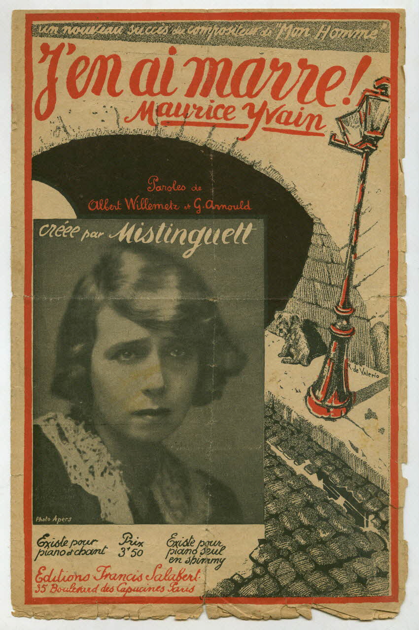 Albert Willemetz ; Maurice Yvain ; Georges Arnould ; Mistinguett ; Francis F. Salabert chanson petit format Île-de-France, France 1921 1966.175.20 Photo