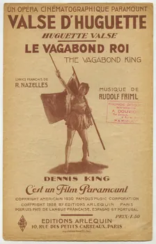 René Nazelles ; Rudolf Friml ; Arlequin édition; chanson petit format Île-de-France, France 1928 1966.179.7  Photo