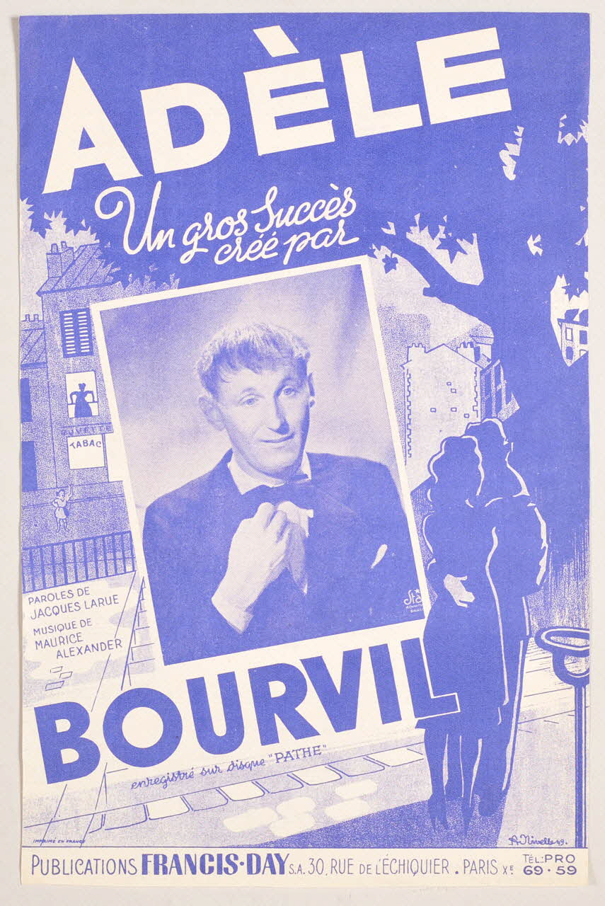 Jacques Larue ; Maurice Alexander ; Bourvil ; Francis Day chanson petit format Île-de-France, France 1949 1966.184.2 Photo