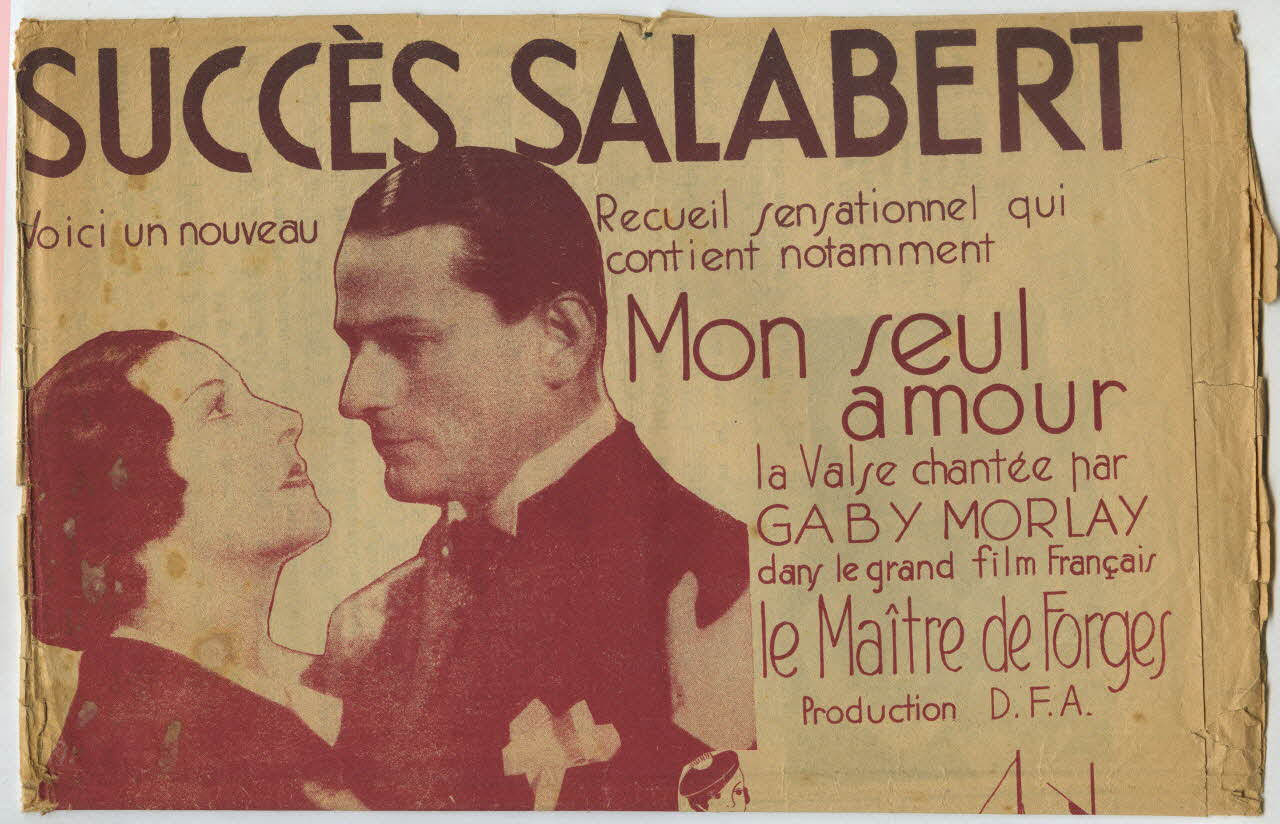 Didier Gold ; Lucien Boyer ; André Mauprey ; K. Vacek ; Jacques Bousquet ; AloïS Melichar ; Robert Pralin ; Albert Willemetz ; Learsi ; Mimi Recagno ; Franz Grothe ; Charles-Louis Pothier ; Johann Strauss ; Werner-Richard Heymann ; Mistinguett ; José Padilla ; E Recagno ; Gaby Morlay ; Nita Garcia ; Georges Genin ; Francis F. Salabert partition de musique Valse tendre... Valse blonde Île-de-France, France 1934 1966.189.107 Photo