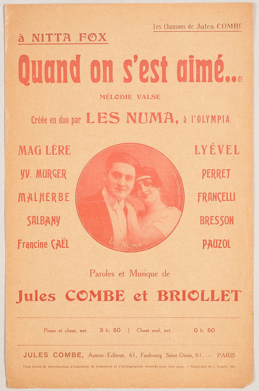 chanson petit format 1966.189.110 Photo