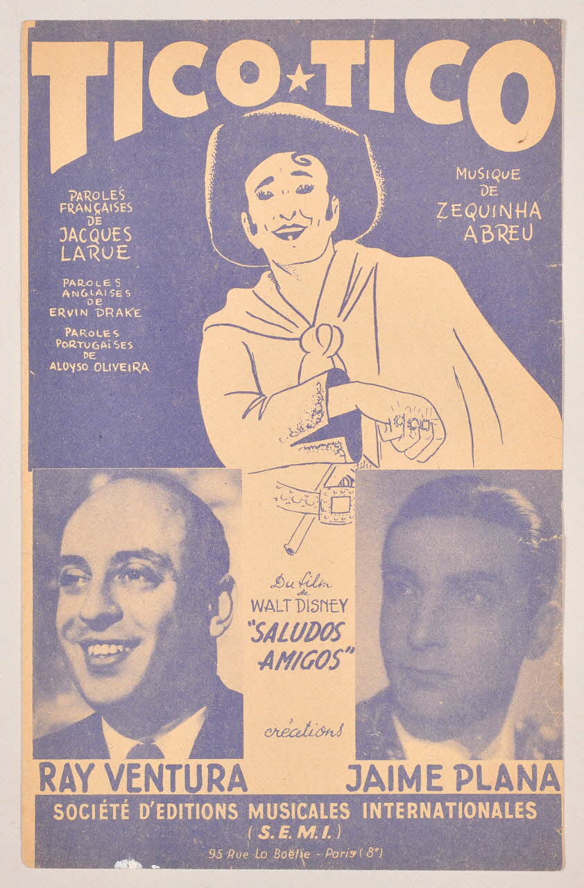 Jacques Larue ; Zequinha de Abreu ; Ray Ventura ; Jaime Plana ; S.E.M.I; chanson petit format Île-de-France, France 1943 1966.189.126 Photo
