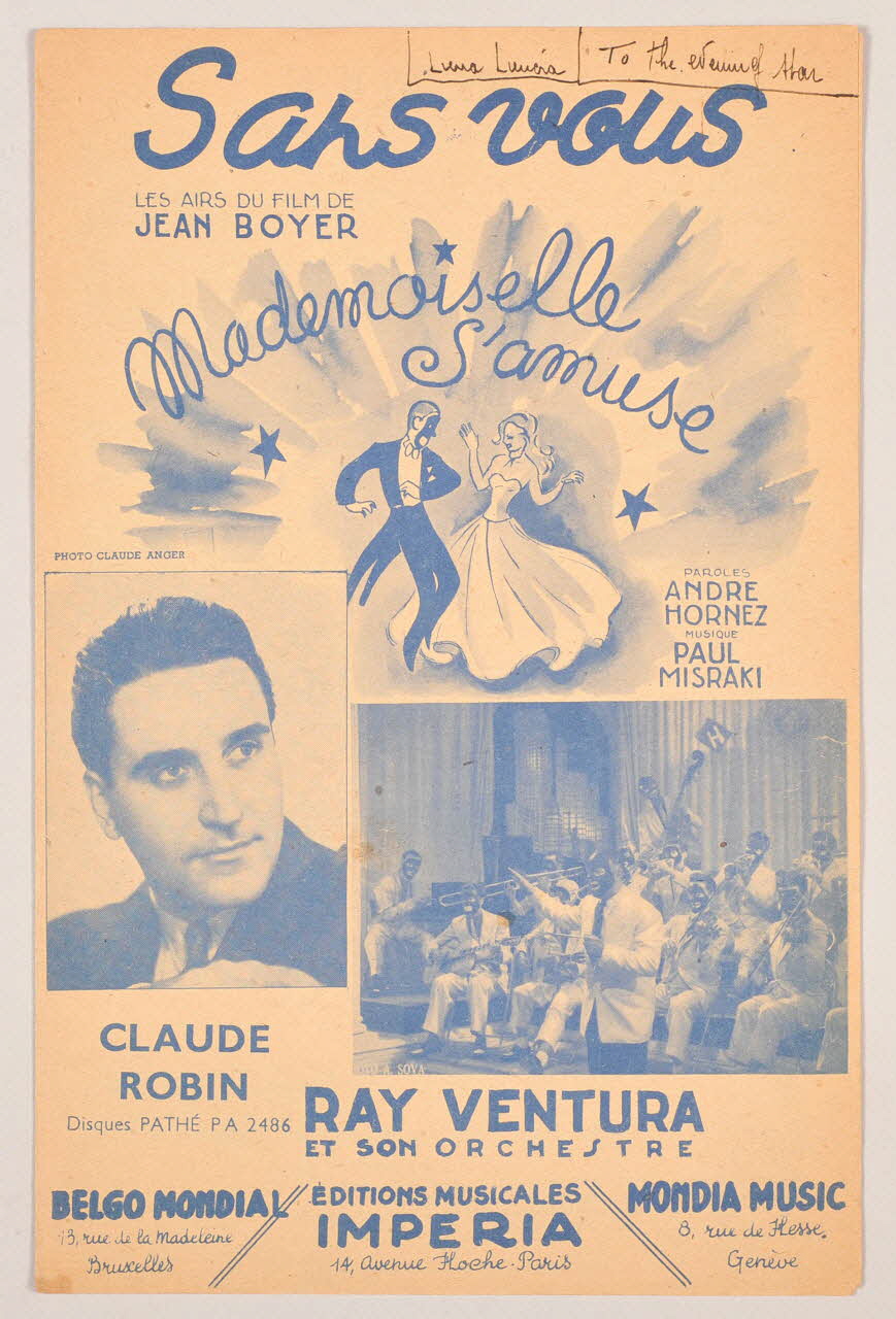 André Hornez ; Paul Misraki ; Claude Robin ; Ray Ventura ; Imperia, Editions; chanson petit format Île-de-France, France 1947 1966.189.127 Photo