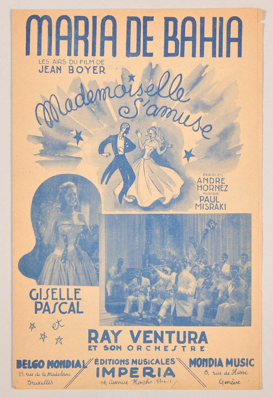 André Hornez ; Paul Misraki ; Giselle Pascal ; Ray Ventura ; Imperia, Editions; chanson petit format Île-de-France, France 1944 1966.189.128 Photo