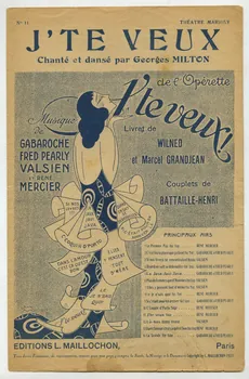 Fred Pearly ; Gaston Gabaroche ; Albert Valsien ; Jacques Battaille-Henri ; René Mercier ; Georges Milton ; L. Maillochon chanson petit format 1923 1966.189.14  Photo