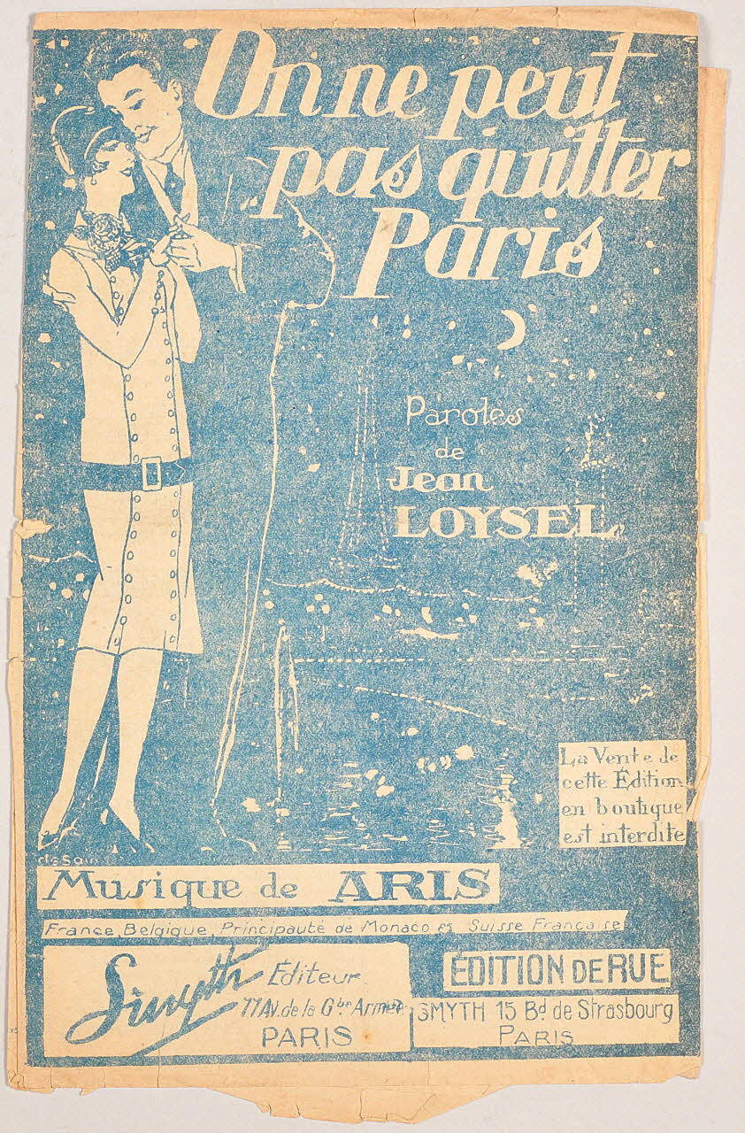Jean Loysel ; Aris ; Smyth partition de musique petit format Île-de-France, France 1925 1966.189.22 Photo