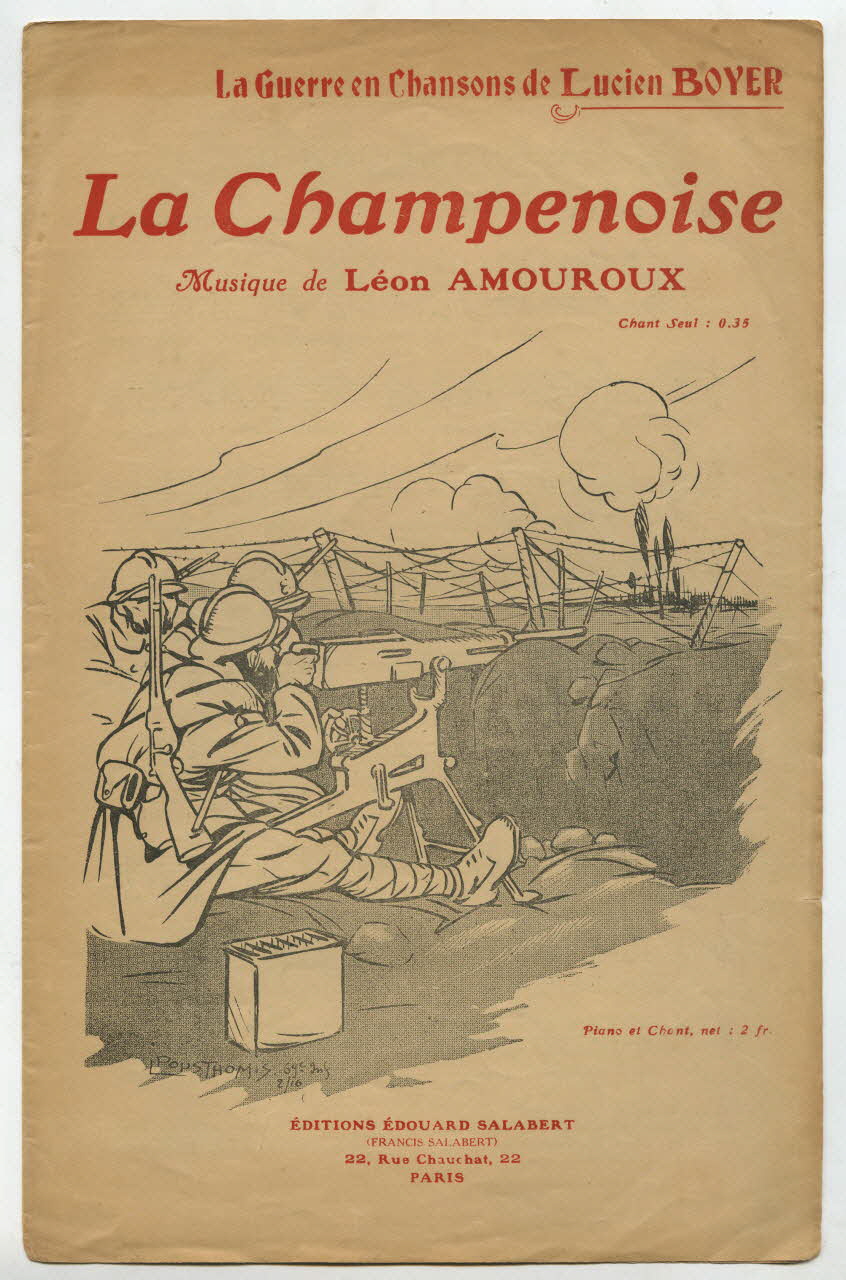 Lucien Boyer ; Léon Amouroux ; Delanchy & Fils; ; Léon Grandjean ; Pousthomis ; Francis F. Salabert chanson petit format Île-de-France, France 1916 1966.189.29 Photo