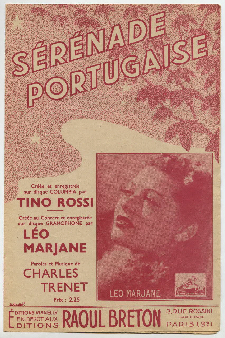 Charles Trénet ; Tino Rossi ; Léo Marjane ; Vianelly; chanson petit format Île-de-France, France 1938 1966.190.126 Photo