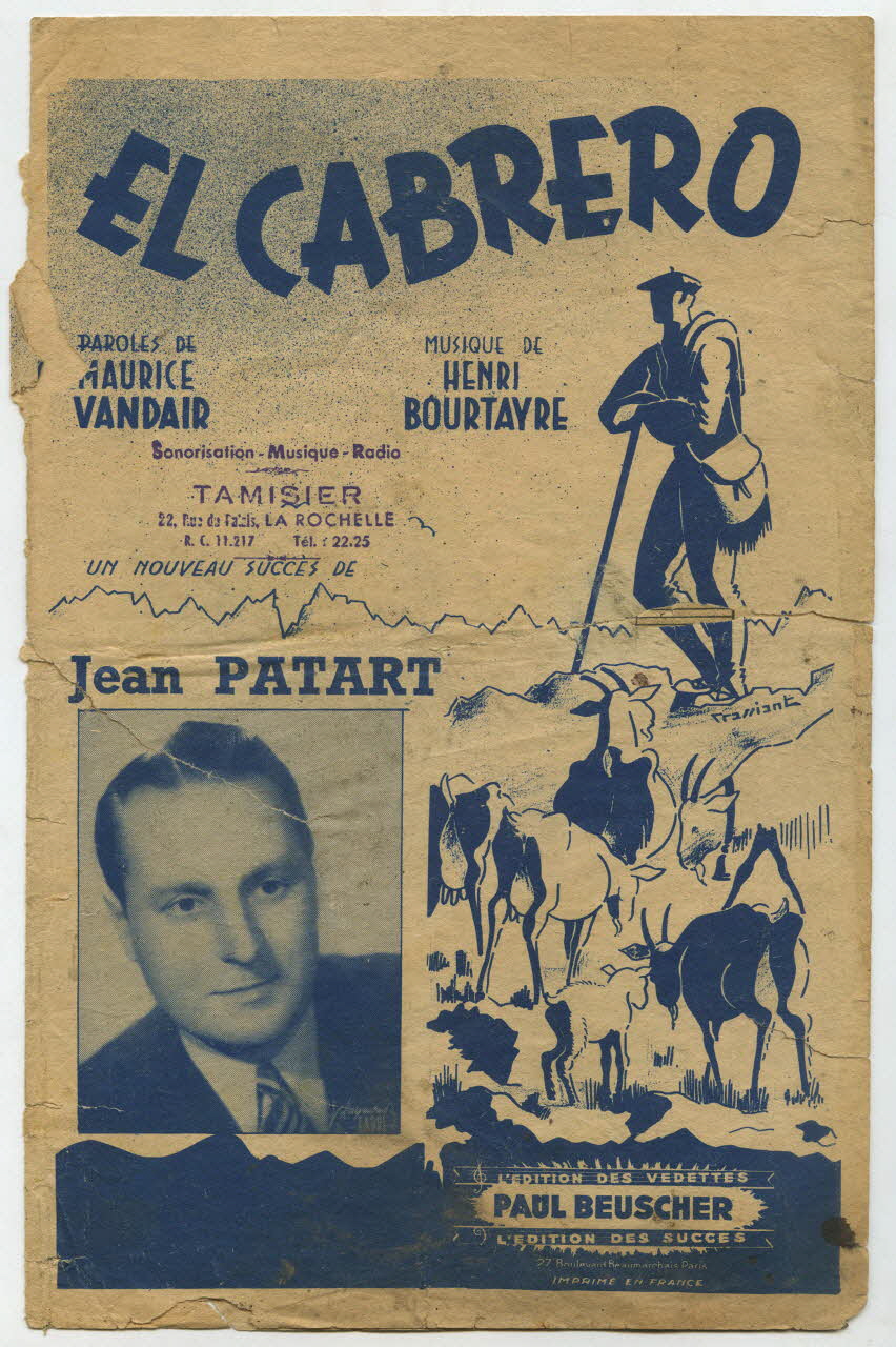 Maurice Vandair ; Henri Bourtayre ; Jean Patart ; La Lyre; ; Paul Beuscher chanson petit format Île-de-France, France 1947 1966.190.130 Photo