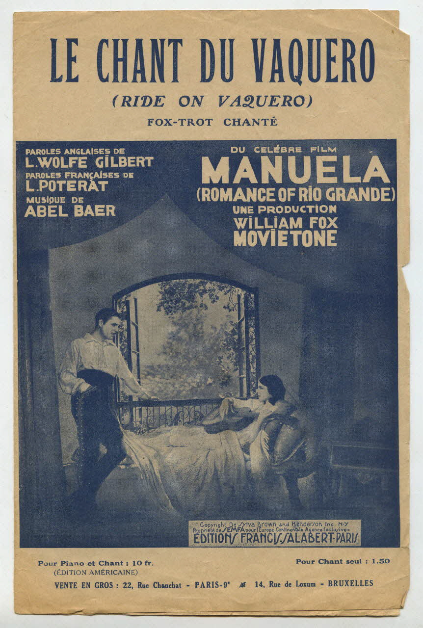 Louis Wolfe-Gilbert ; Abel Baer ; Louis Poterat ; Francis F. Salabert chanson petit format Île-de-France, France 1930 1966.190.173 Photo