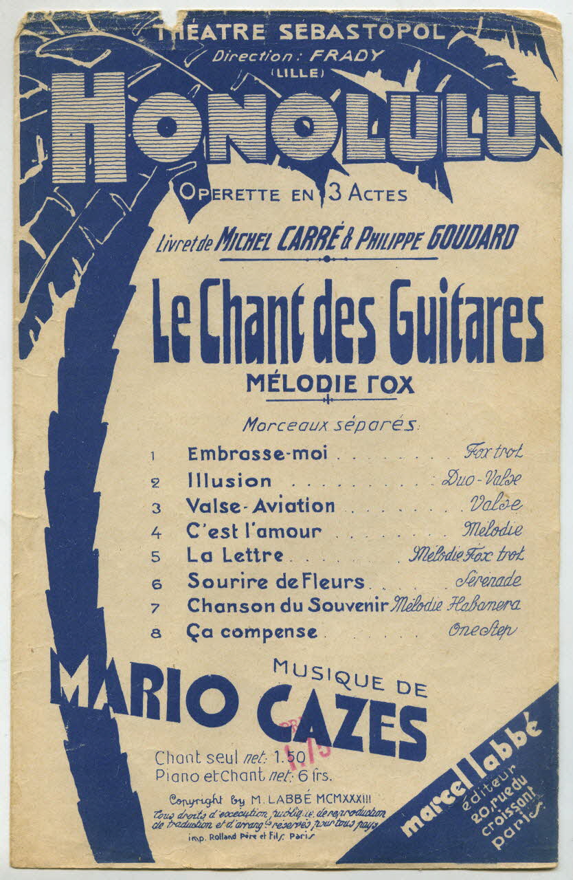 Michel Carré ; Mario Cazes ; Philippe Goudard ; Labbé chanson petit format Île-de-France, France 1933 1966.190.63 Photo