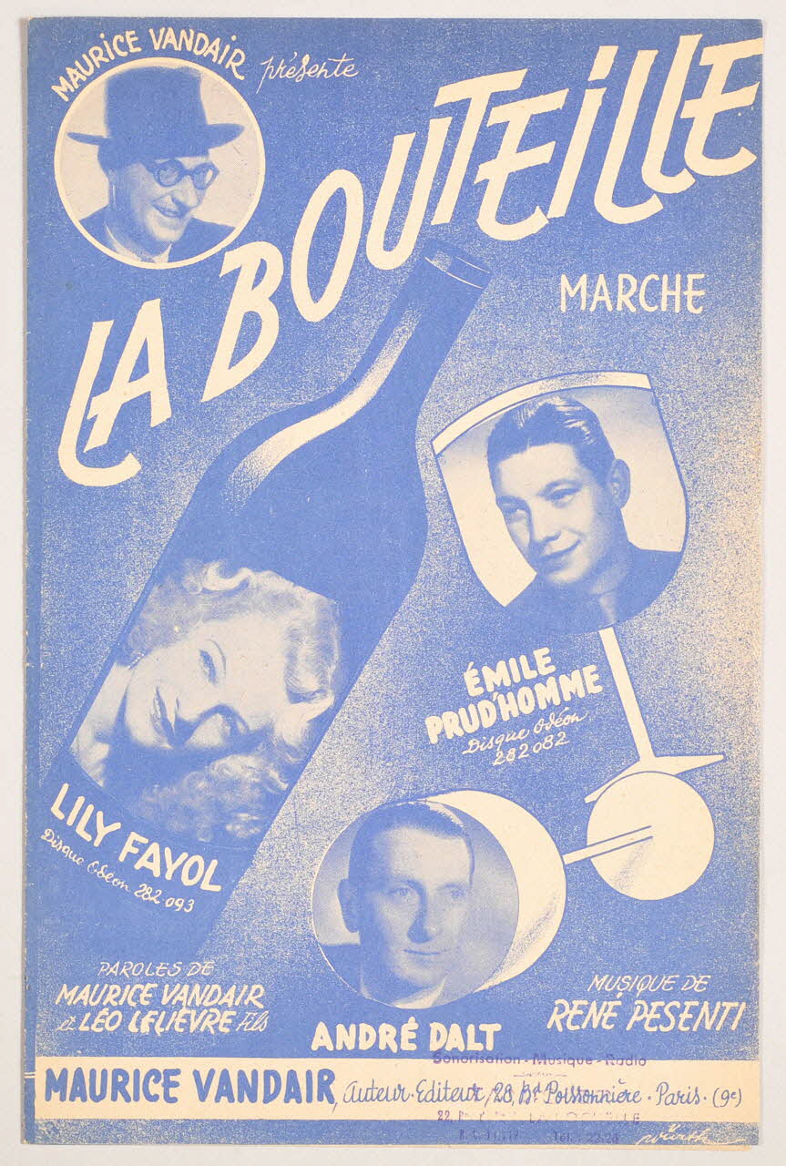 Maurice Vandair ; René Pesenti ; Léo Lelièvre ; Emile Prud'homme ; André Dalt ; Lily Fayol chanson petit format Île-de-France, France 1949 1966.190.96 Photo