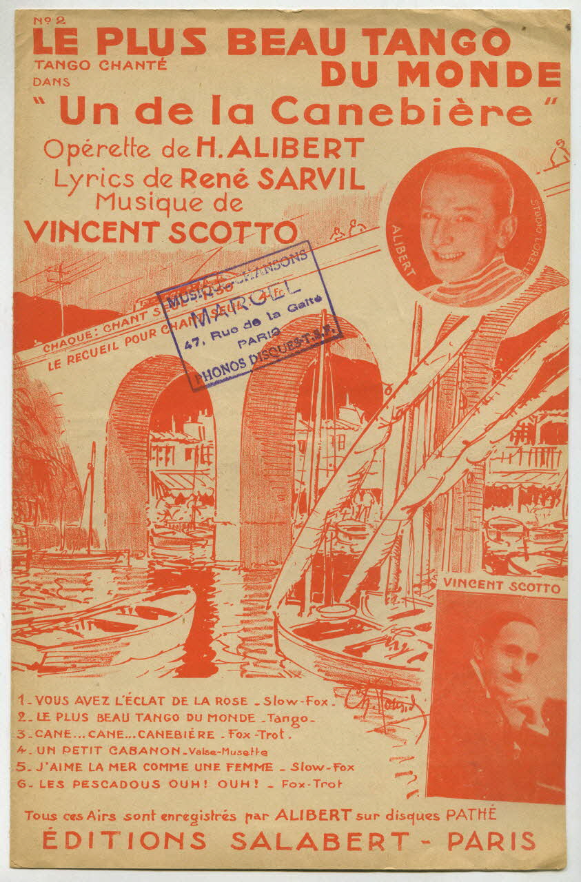 René Sarvil ; Vincent Scotto ; Henri Alibert ; Francis F. Salabert chanson petit format Île-de-France, France 1935 1966.192.22 Photo