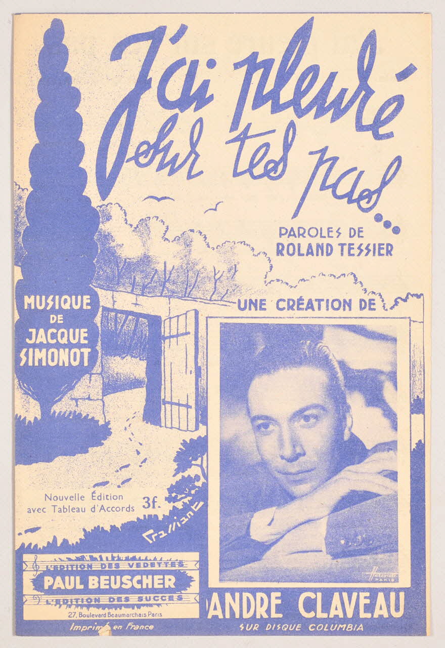 Roland Tessier ; Jacques Simonot ; André Claveau ; Paul Beuscher chanson petit format Île-de-France, France 1943 1966.192.32 Photo
