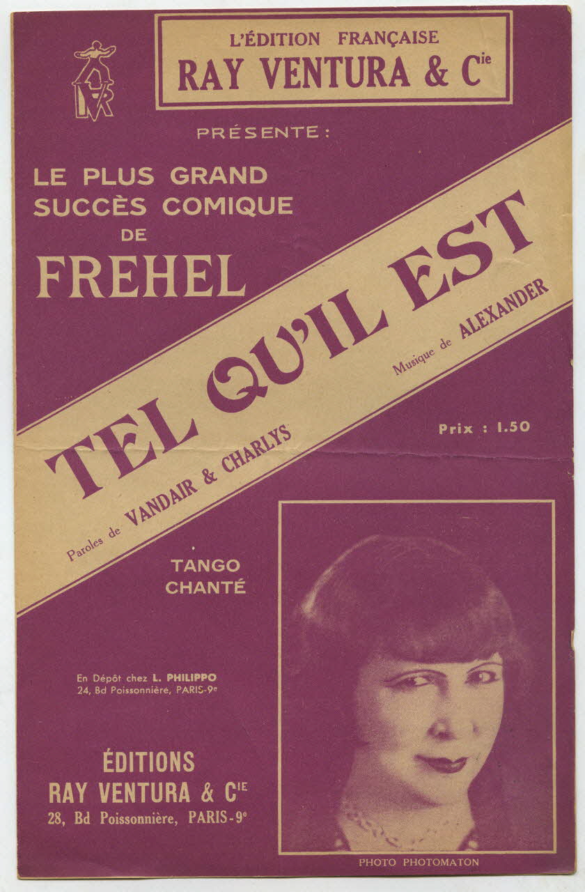 Maurice Vandair ; Maurice Alexander ; Charlys ; Fréhel ; André Dassary ; Cavel Et Cie ; Ray Ventura chanson petit format Île-de-France, France 1936 1966.192.35 Photo