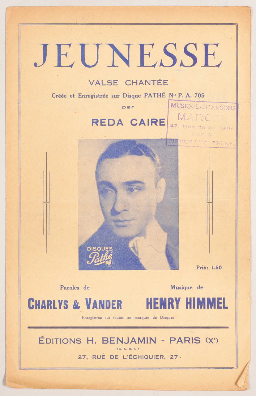 Charlys ; Henry Himmel ; Maurice Vander ; Reda Caire ; H. Benjamin chanson petit format Paris 10ème 1935 1966.192.48 Photo