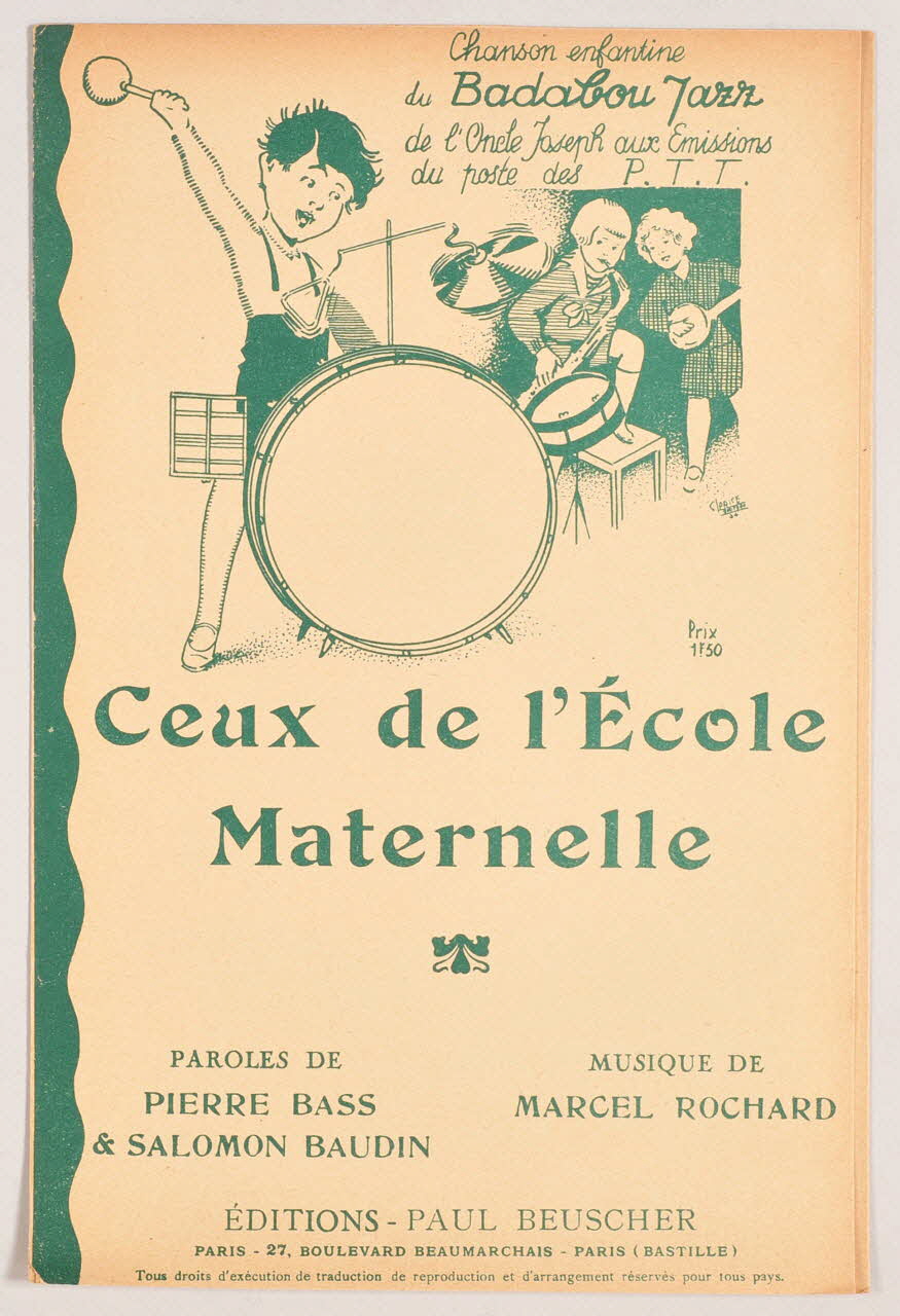 Pierre Bass ; Salomon Baudin ; Marcel Rochard ; Paul Beuscher chanson petit format Paris 4ème 1935 1966.196.27 Photo