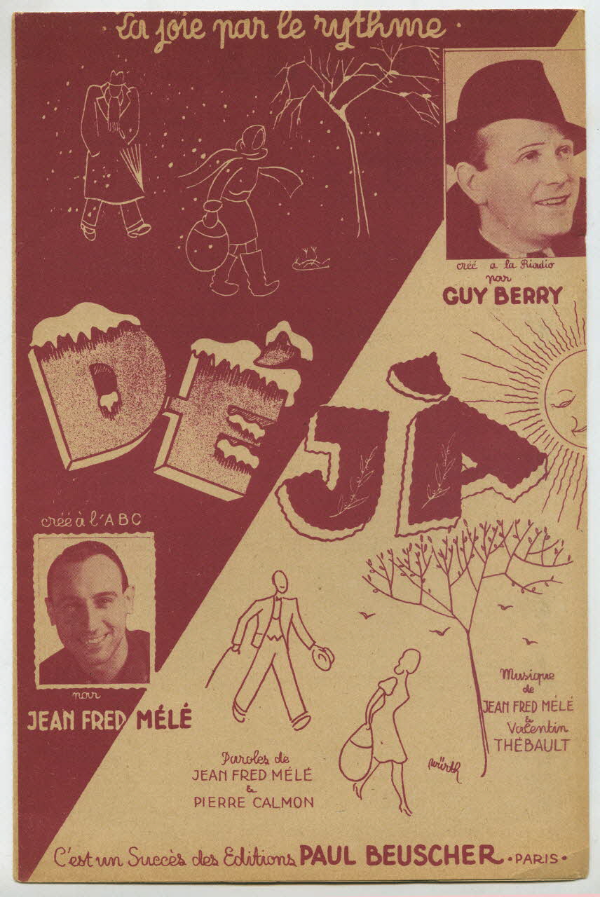 Pierre Calmon ; Jean-Fred Melé ; Valentin Thébault ; Guy Berry ; Paul Beuscher chanson petit format Paris 4ème 1940 1966.196.6 Photo