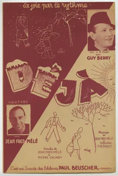 Pierre Calmon ; Jean-Fred Melé ; Valentin Thébault ; Guy Berry ; Paul Beuscher chanson petit format Paris 4ème 1940 1966.196.6 Photo