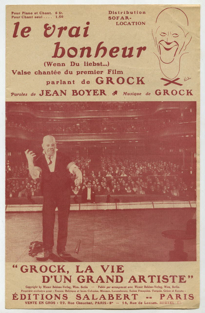 Jean Boyer ; Grock ; Francis F. Salabert chanson petit format Île-de-France, France 1931 1966.199.132 Photo