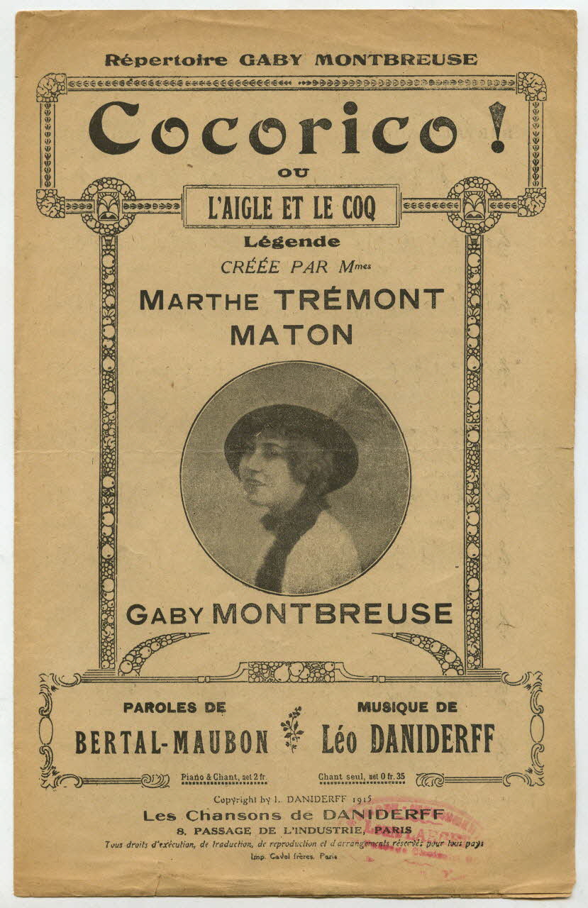 Louis Maubon ; Marcel Bertal ; Léo Daniderff ; Marthe Trémont ; Gaby Montbreuse ; Cavel Et Cie chanson petit format Île-de-France, France 1915 1966.199.29 Photo