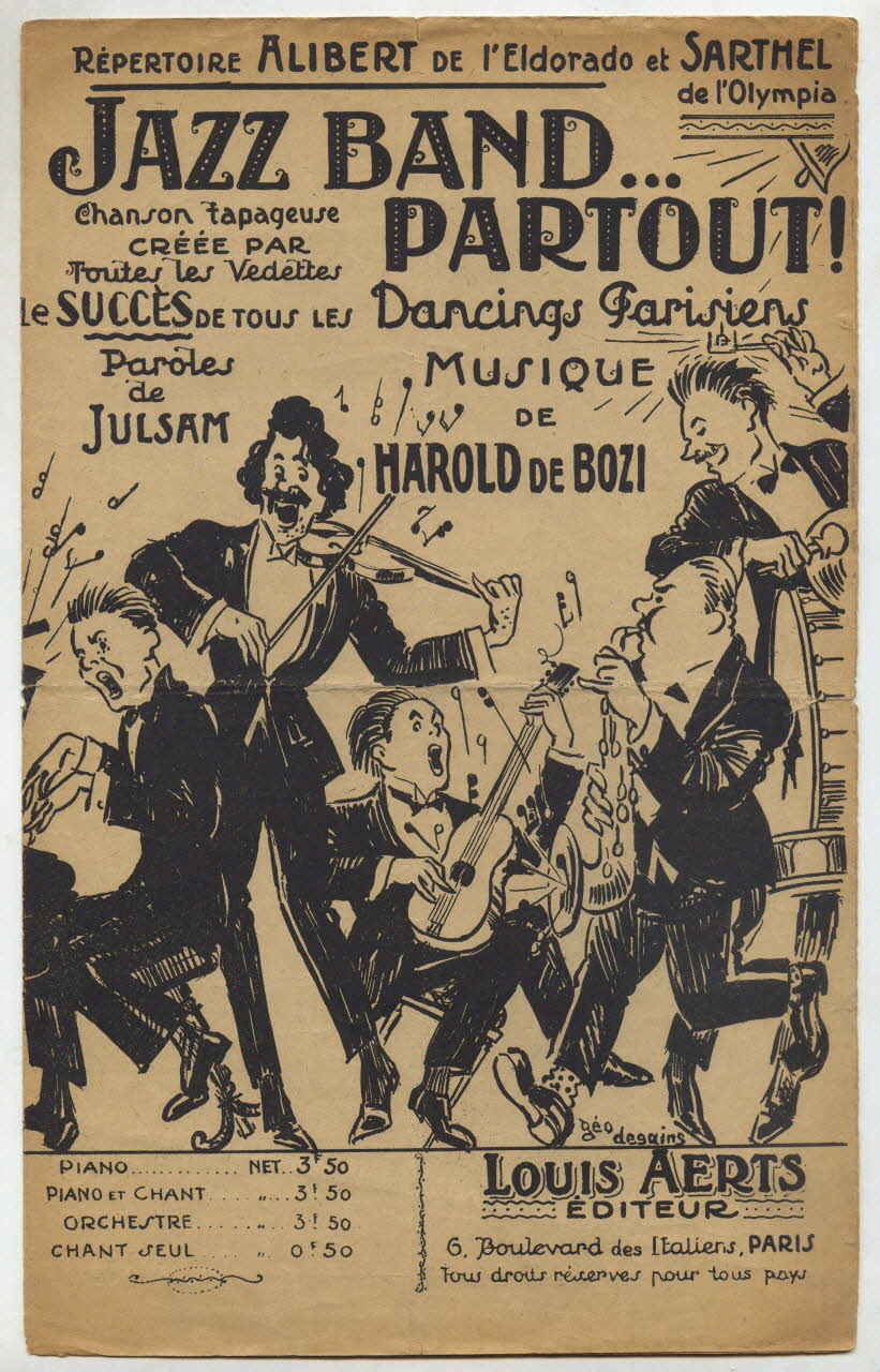 Harold de Bozi ; Julsam ; Louis Aerts chanson petit format Île-de-France, France 1920 1966.201.20 Photo